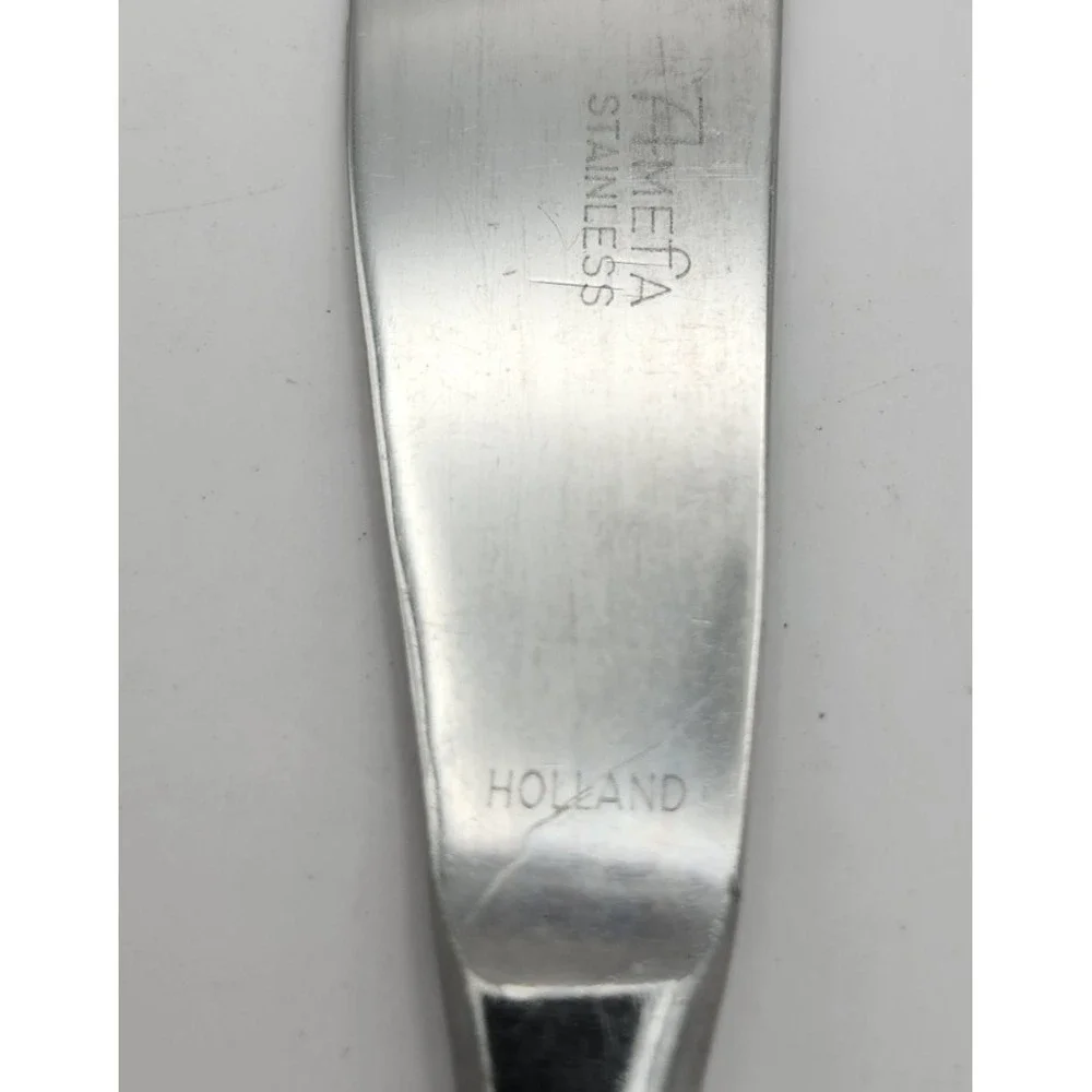 Amefa Holland‎ Stainless Dinner Knife 5 Knives Disc. Geometric Pattern VTG HTF